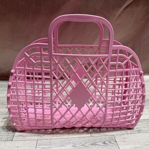 Pink Retro Basket Jelly Bag By Sun Jellies large